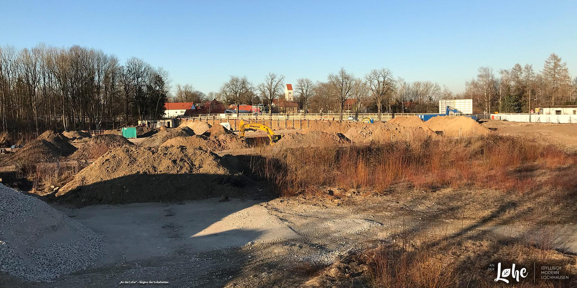 „An der Lohe“ in München-Lochhausen: Beginn der Erdarbeiten