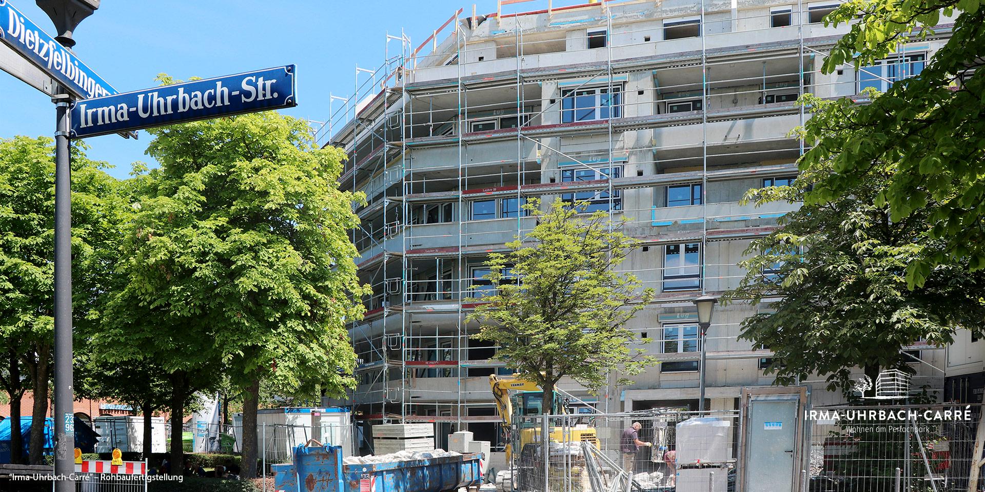 „Irma-Uhrbach-Carré“ in München-Perlach-Süd: Rohbaufertigstellung