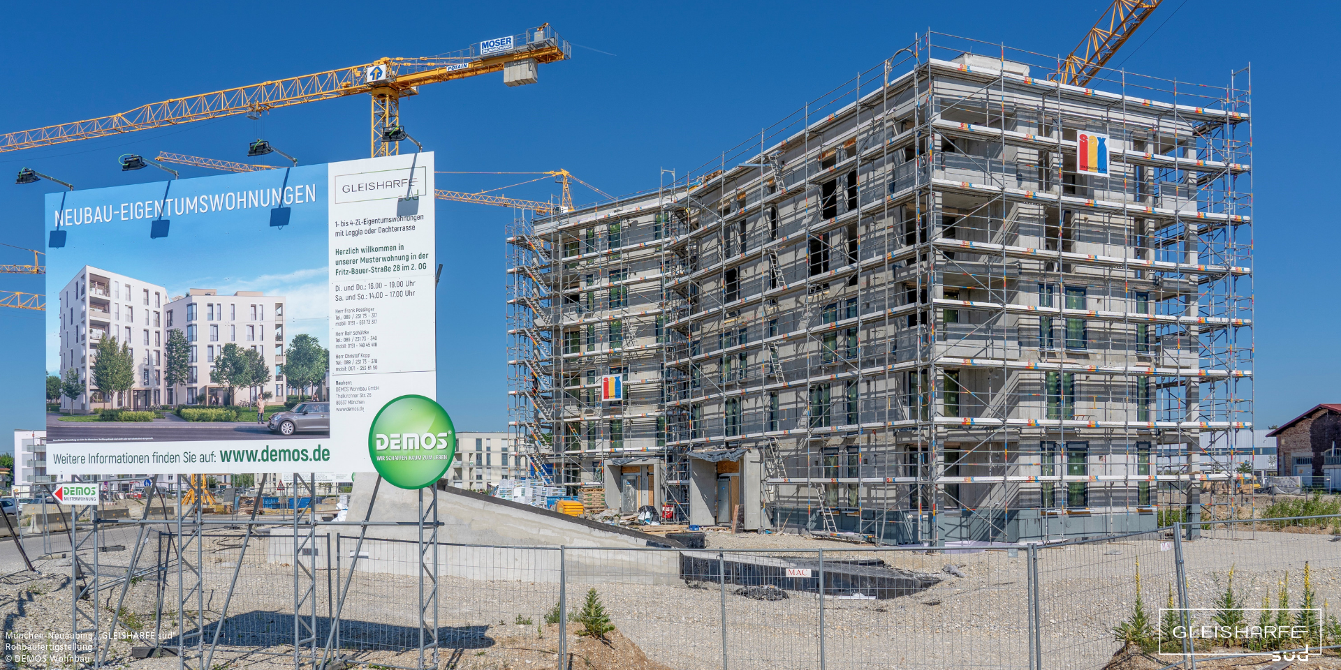 „GLEISHARFE süd“ in Neuaubing: Fertigstellung der Rohbauarbeiten